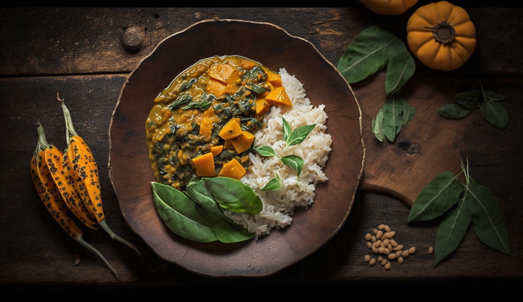 Linsen-Dal mit geröstetem Kürbis und Spinat - Fitness-Rezept